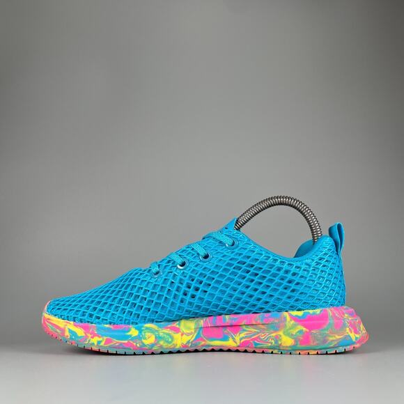 NOBULL Mesh Runners Women\'s 7 Blue Glitch Neon Athletic Sneakers Casual Shoe EUC main image 4